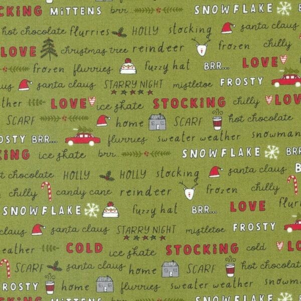 Blizzard Christmas Sentiments on Green 55620-13