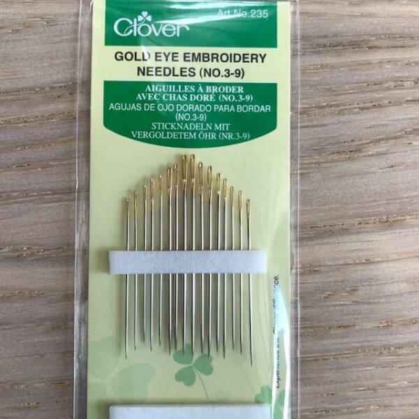 Clover Gold Eye Embroidery Needles 3-9