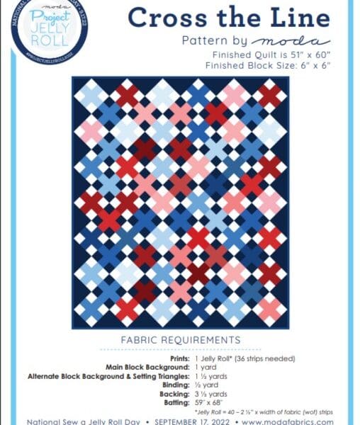 Cross the Line Free Pattern by Moda