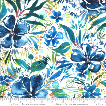 Moody Bloom Blue Yellow Floral 8442 11D