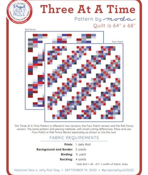 Three at a Time Free Pattern by Moda