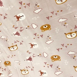 Woodland Creatures on Knit Fabric
