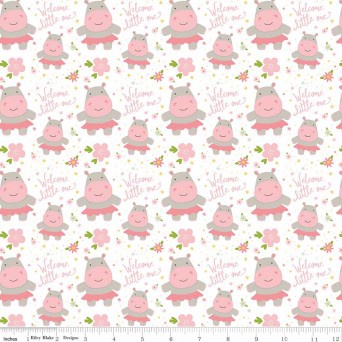 Sweet Baby Girl Hippos C8192 White