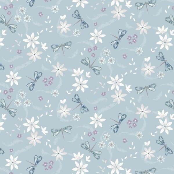 Water Garden Dragonfly Duck Egg Blue CC38.2